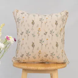 the yellow dwelling Beige Cotton Abstract 24x24 inches Cushion Cover-picture-31