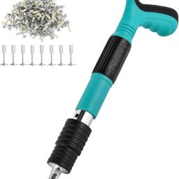 Portable Mini Fixer Furniture Pressure Cordless Nail Gun Pneumatic Nailer Multipurpose Manual Steel Nail Gun with 16 Nails for Cement Wall, Metal Pneumatic, Cordless Nailer-image-83