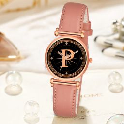 prominent letter 'P' on RLX-WOMAN dial Brown Leather Casual,Formal,Party,Wedding Analog Watch - For Girls GEN-RLX-L-ALPHA-P-PCH-L-1-image-80