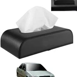 Tissue Holder Black Leatherite/Include Tissue/Save Space For Home/Car/Office-81 Vehicle Tissue Dispenser-20