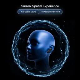 boat Nirvana Space w/ 360 Spatial Audio, ANC(~32dB), 100HRS Battery & Dual Pairing Bluetooth Headset image 4