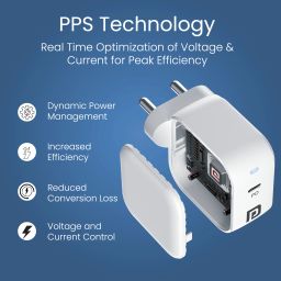 portronics Adapto 45C 45W GaN Type-C Charger with PD & PPS Technology for Super-Fast Charging of Laptops, Smartphones, and Tablets image 4