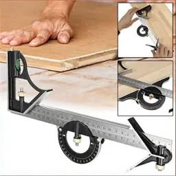 Stainless Steel Multi-function Combination Ruler Precision Try Square Combination Square-image-0