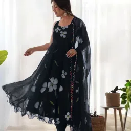 Floral Print Georgette Stitched Anarkali Gown-image-68