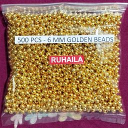 6 MM GOLDEN PEARL BEADS FOR EMBRIODERY JWELLERY CRAFT 500 PCS-11
