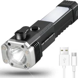 3W LED Torch Light with Cob – Long Distance Beam Range Hammer for window glass Torch-image-96