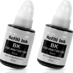 ZOKIO Refill Ink Gi-790 Black Pack of 2 for G1000,G1010,G1100,G2000,G2002,G2010 Black Ink Bottle-picture-1