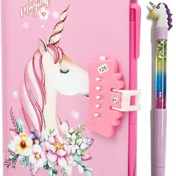 Password Lock Diary with Unicorn Shape Pen for Girls Mini Diary Single 50 Pages-20