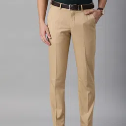 louis philippe Men Slim Fit Beige Viscose Rayon Trousers-picture-32