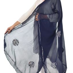 Chiffon Embellished Dark Blue Women Dupatta-image-56