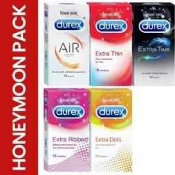 Honeymoon Pack - Condoms - 50 Units Condom (Set of 5, 50S) Condom-16