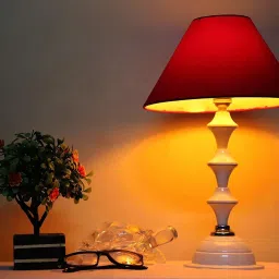 candela Conical Shade Table Lamp (Red) Table Lamp image 2