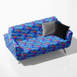 AZ5007841SOF_FB_RF_R-SP_D56^80_VL Blue Cubism Abstract Art Velvet Sofa Fabric Sofa Fabric-28
