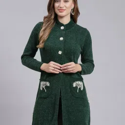 Blend Wool Self Design Coat For Women-image-45
