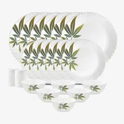 Pack of 20 Opalware trinity green Dinner Set-22