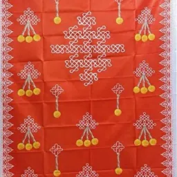 red Background with white print Backdrop Decorative size 5ft Hight & 8ft Width Curtain Fabric-11