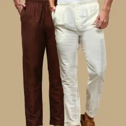 Pack of 2 Mens Cotton Blend Ethnic Wear Solid Pyjama Men Pyjama-picture-18