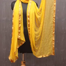 Chiffon Printed Yellow Women Dupatta-image-45