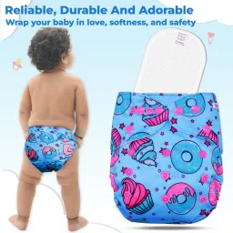 bembika A Plus Printed Cloth Diaper With 3-Layer Micro Fiber inserts for Babies - M image 5