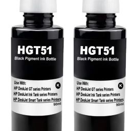 gAdi GT51 Black Refill Bottle Compatible for HP Ink Tank 115,310,315,319,410 Printer Black - Twin Pack Ink Bottle-image-47