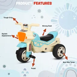 PREMIUM BEST SCOOTER FOR KIDS UPTO 3 YEARS WITH MUSIC & LIGHT,MADE IN INDIA Rideons & Wagons Non Battery Operated Ride On-7