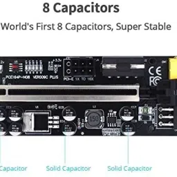 Tobo ER010S Plus USB 3.0 PCI-E Riser VER 010S Plus Express 1X to 16X Extender Pcie Riser Adapter Card SATA 6 LED Light DDR2 1 GB NVIDIA Chipset 1000 bit 1000 MHz Graphics Card image 3