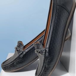 Textured Loafers with Metal Bit – Casual Comfort Slip-On Flats Loafers For Women-image-90