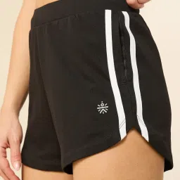Color Block Women Black Sports Shorts-picture-23