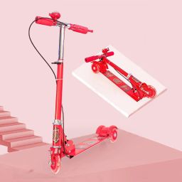 Scooter for Kids 3 Wheeler Foldable Kick Skating Cycle with Brake Bell LED-Wheel-image-84