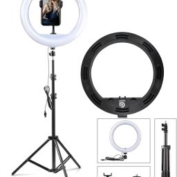 ADZOY Professional 30.5 cm LED Ring Light with Tripod Stand for Mobile Phones & Camera Tripod-image-49