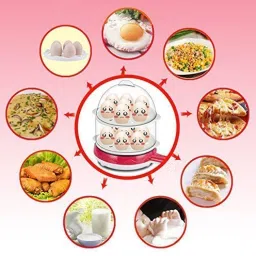 mohak Double layer electrig egg boiler with electric egg frying pan MH-4232 Egg Cooker image 4