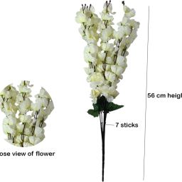 bloom boom orchid artificial flower bunch for home decoration White Peach Blossom Artificial Flower image 3