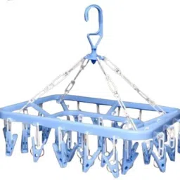 32 Clips Hanger Laundry Clothesline Hanging Rack Plastic Tie Hanger For Tie-13