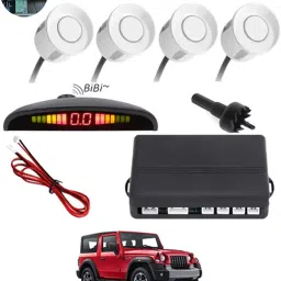 Car Reverse Parking White Sensor With Led Display/Buzzer-266 White 4Parking Sensor Increased Safety For Passengers Universal For Car-266 Parking Sensor-image-6