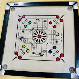 Premium Medium Carrom Board ludo with wooden Coins Striker Powder (26 x 26 Inch) 66 cm Carrom Board-image-9