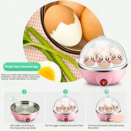 lifemusic Premium Quality Best Food Grade Material Multi-functional Electric Egg Boiler Cooker Mini Steamer Poacher Breakfast Cooking Tools Machine Kitchen Comfortable and Quick Automatically Delicious Nutritious Eggs Easily O Egg Cooker image 2