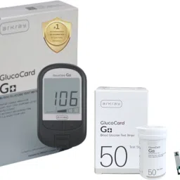 GlucoCard G+ Glucometer – 50 Strips, Individually Packed, Quick Results Glucometer-23
