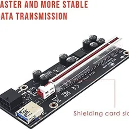 Xsentuals PCI-E VER009S-PLUS / 009S Plus / 8 Capacitor / 3 Power Supply / 1X to 16X Riser Card USB 3.0 PCIE Riser Graphics Extension Riser Adapter Card - GPU Riser - Mining Bitcoin Ethereum BTC ETH GDDR4 16 GB NVIDIA Chipset 64 bit 120 MHz Graphics Card image 4