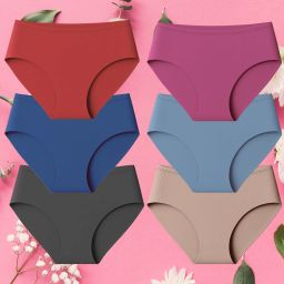 Pack of 6 Women Hipster Red, Blue, Black, Pink, Multicolor, Brown Panty-image-19