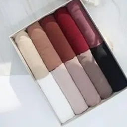 Solid Cotton Blend Women Multicolor Scarf-image-36
