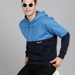 Men Full Sleeve Color Block Hooded Sweatshirt-image-22