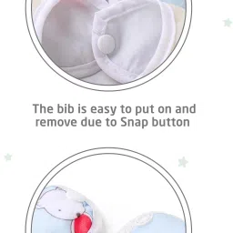 joy buzz Waterproof Feeding Bibs with Snap Button Closure Printed Pack of 5- Multicolour image 4