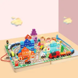 wudly Train Track Building Block Box Set image 2