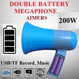 Wireless Megaphone (Blue-Grey) Indoor, Outdoor PA System (200 W) Megaphone Speaker, USB Memory Card Input For Double Battery System Indoor, Outdoor PA System-image-65