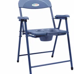 Premium MS Foldable & Convenient Toilet Alternative with Arm and Foot Rest Commode Chair-image-91