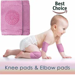Crawling, Anti-Slip Padded Stretchable Knee Elbow Safety Protector Baby Pink 1 Baby Knee Pads-image-61