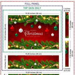 FineArts Laptop Skin with Screen Guard and Key Guard - Gradient Christmas Background Combo Set image 5