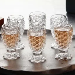 (Pack of 6) Pineapple Shape Crystal Clear Shot Glass - 50 ML (Pack of 6)_new Glass Set Water/Juice Glass-image-15