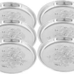 Laser Printed Plates / Lunch Plates / Bhojan Thali (Size: 13 Inch, 6 Pcs ) Dinner Plate-image-8