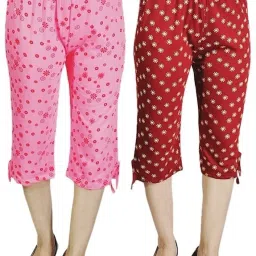 Women Girls Export Quality Capris 3/4 with String Nada for Casual & Party Wear Women Multicolor Capri-image-57